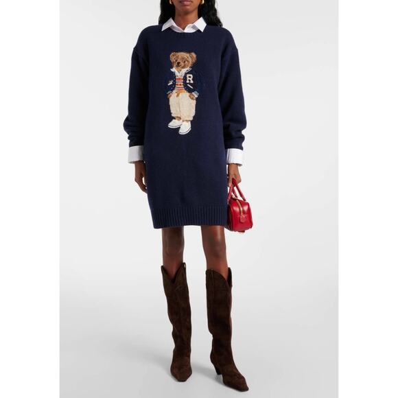 Polo Ralph Lauren Prep Day Bear Sweater Dress size XS - Picture 1 of 8